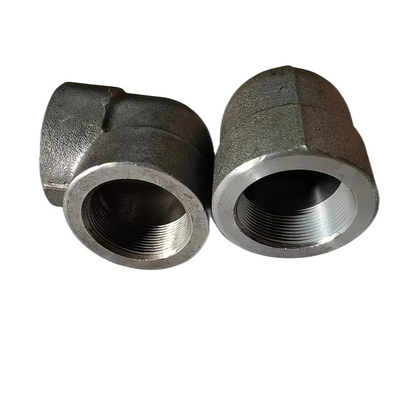 Asme B16.11 Astm A105 فولاد کربنی فورج شده زانویی 3000 پوند زن رزوه دار