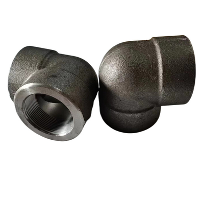 Asme B16.11 Astm A105 فولاد کربنی فورج شده زانویی 3000 پوند زن رزوه دار