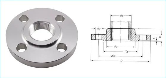 آهنگری A105N فولاد کربنی صورت برجسته NPT / فلنج رزوه ای BSPT ASME B16.5